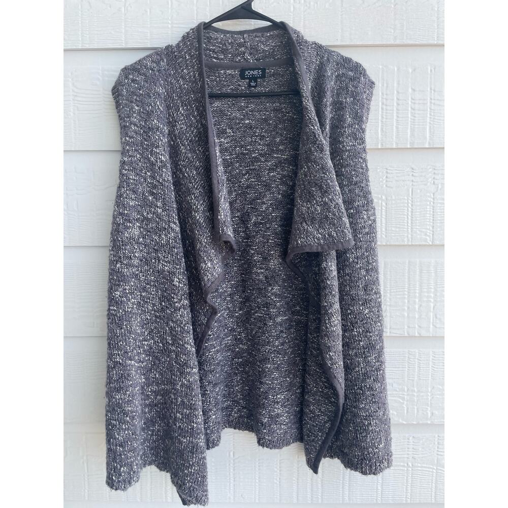 gray Jones New York Sweater Vest with ruffle front  L